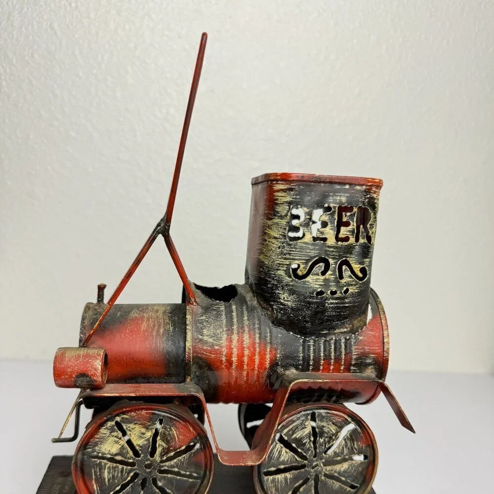 Vintage Metal Train by ORTMAN  Wooden stand